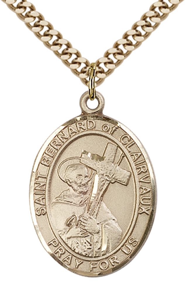 Saint Bernard of Clairvaux Pendant - 24" Chain Necklace