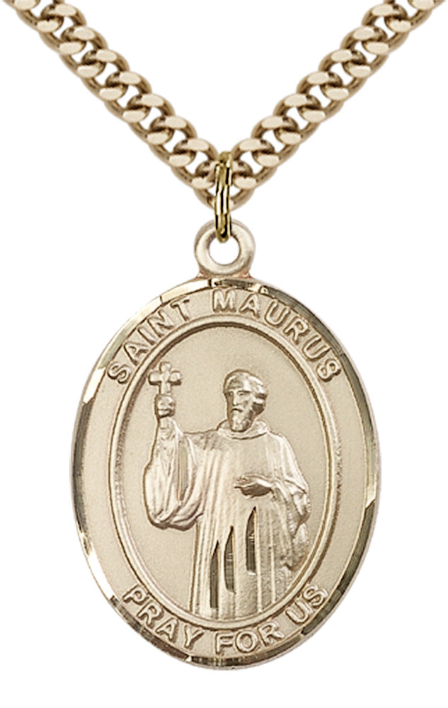 Saint Maurus Pendant - 24" Chain Necklace