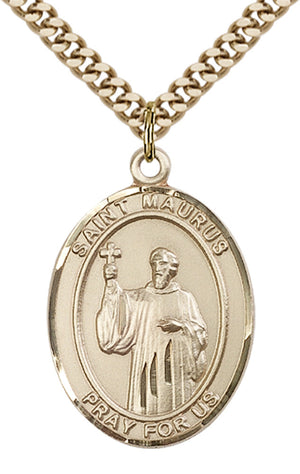 Saint Maurus Pendant - 24" Chain Necklace