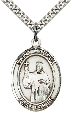 Saint Maurus Pendant - 24" Chain Necklace