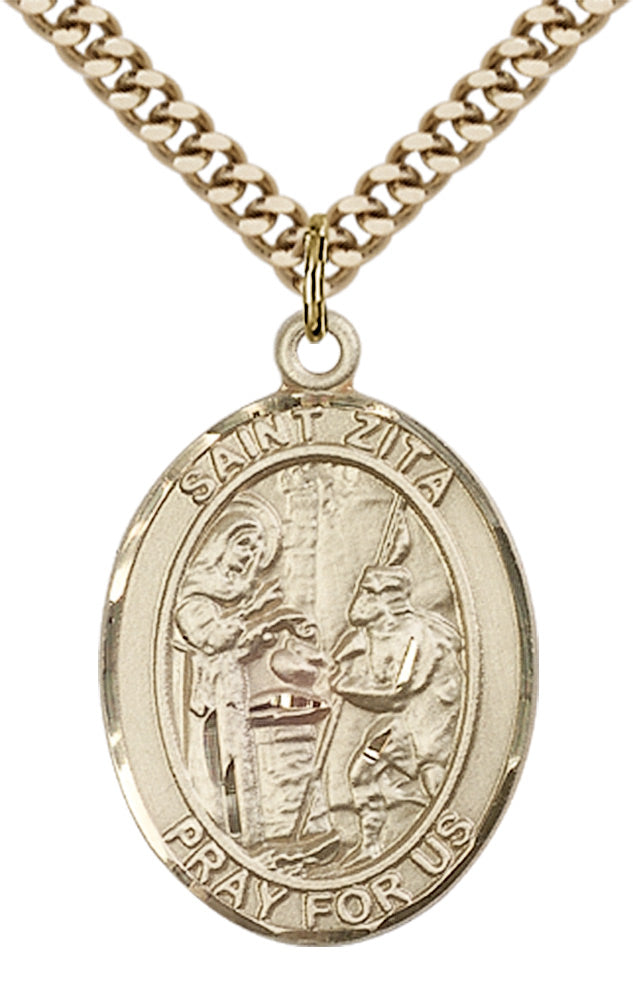 Saint Zita Pendant - 24" Chain Necklace