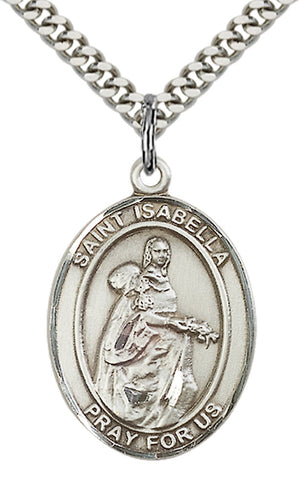 Saint Isabella of Portugal Pendant - 24" Chain Necklace
