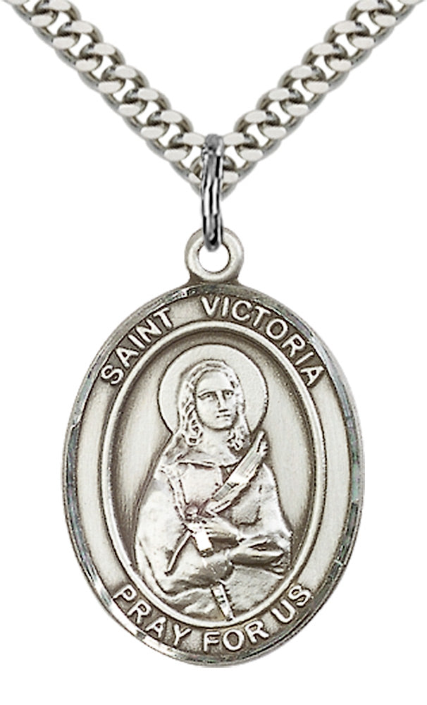 Saint Victoria Pendant - 24" Chain Necklace