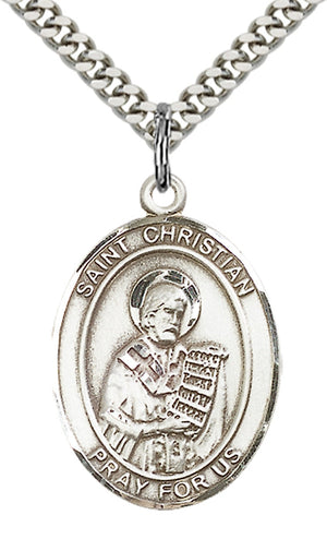 Saint Christian Demosthenes Pendant - 24" Chain Necklace