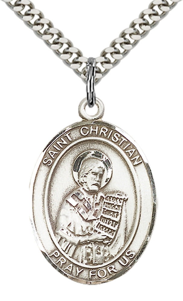 Saint Christian Demosthenes Pendant - 24" Chain Necklace