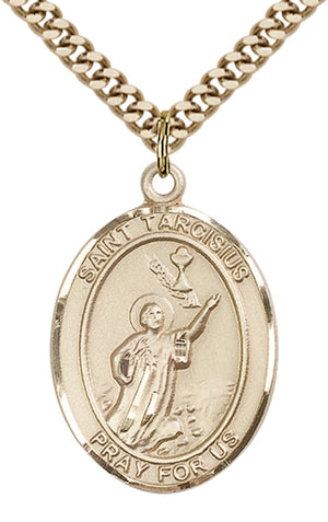 Saint Tarcisius Pendant - 24" Chain Necklace