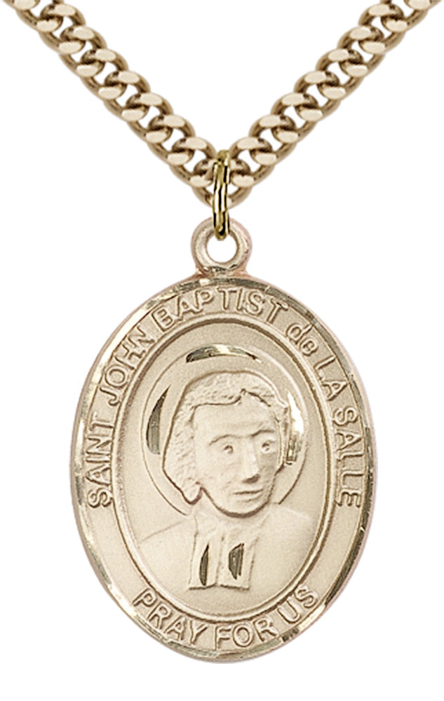Saint John Baptist de la Salle Pendant - 24" Chain Necklace