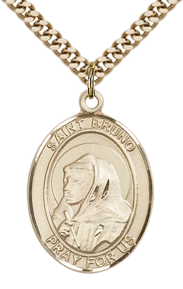 Saint Bruno Pendant - 24" Chain Necklace