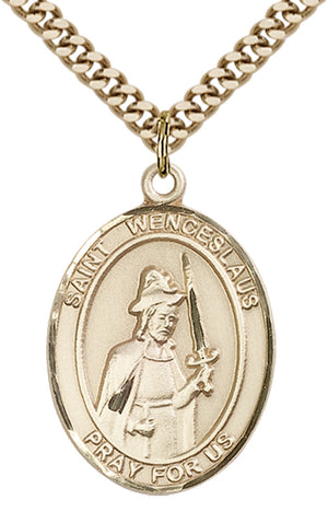 Saint Wenceslaus Pendant - 24" Chain Necklace