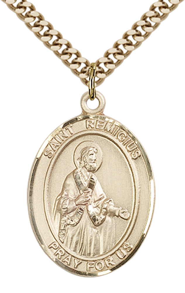 Saint Remigius of Reims Pendant - 24" Chain Necklace