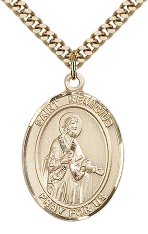 Saint Remigius of Reims Pendant - 24" Chain Necklace