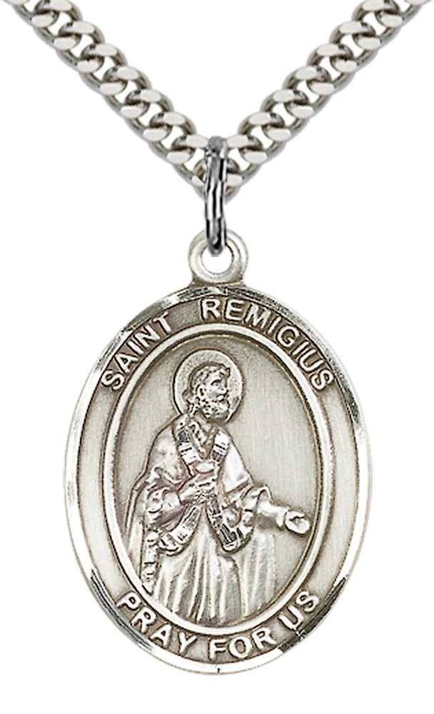 Saint Remigius of Reims Pendant - 24" Chain Necklace