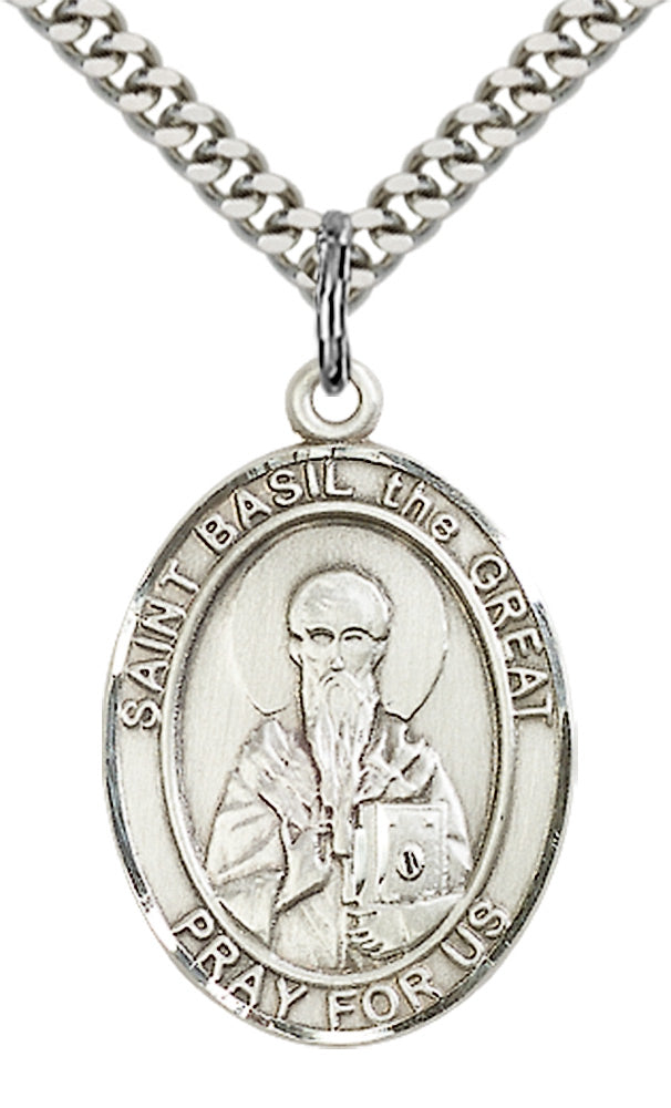 Saint Basil the Great Pendant - 24" Chain Necklace