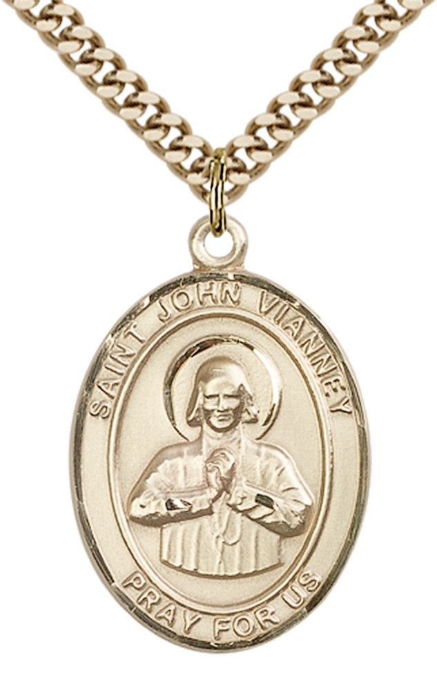 Saint John Vianney Pendant - 24" Chain Necklace