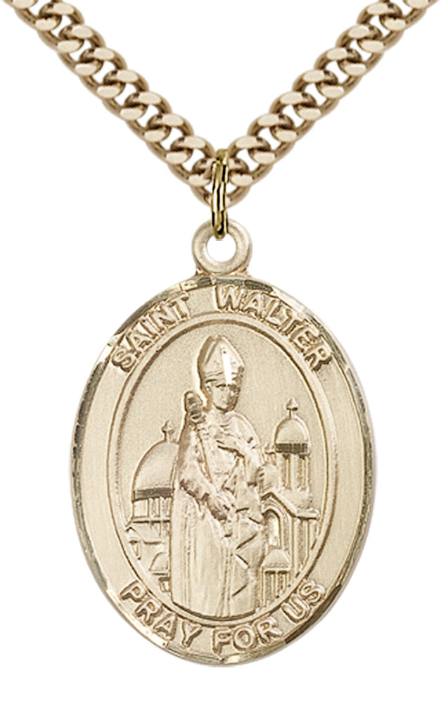 Saint Walter of Pontnoise Pendant - 24" Chain Necklace