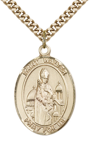 Saint Walter of Pontnoise Pendant - 24" Chain Necklace