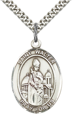 Saint Walter of Pontnoise Pendant - 24" Chain Necklace