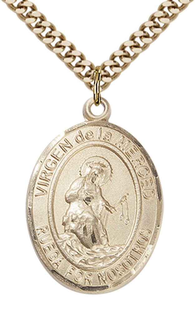 Virgen de la Merced Pendant - 24" Chain Necklace