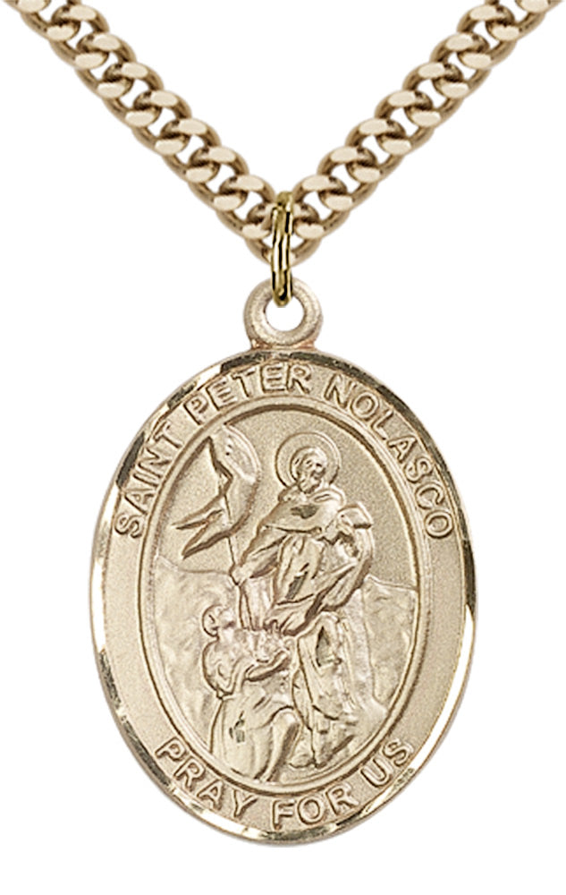 Saint Peter Nolasco Pendant - 24" Chain Necklace