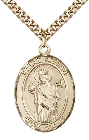 Saint Aedan of Ferns Pendant - 24" Chain Necklace