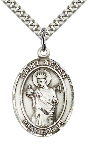 Saint Aedan of Ferns Pendant - 24" Chain Necklace