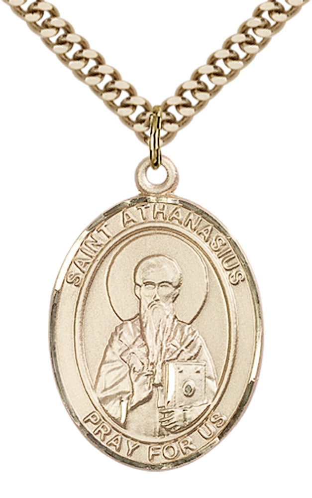 Saint Athanasius Pendant - 24" Chain Necklace
