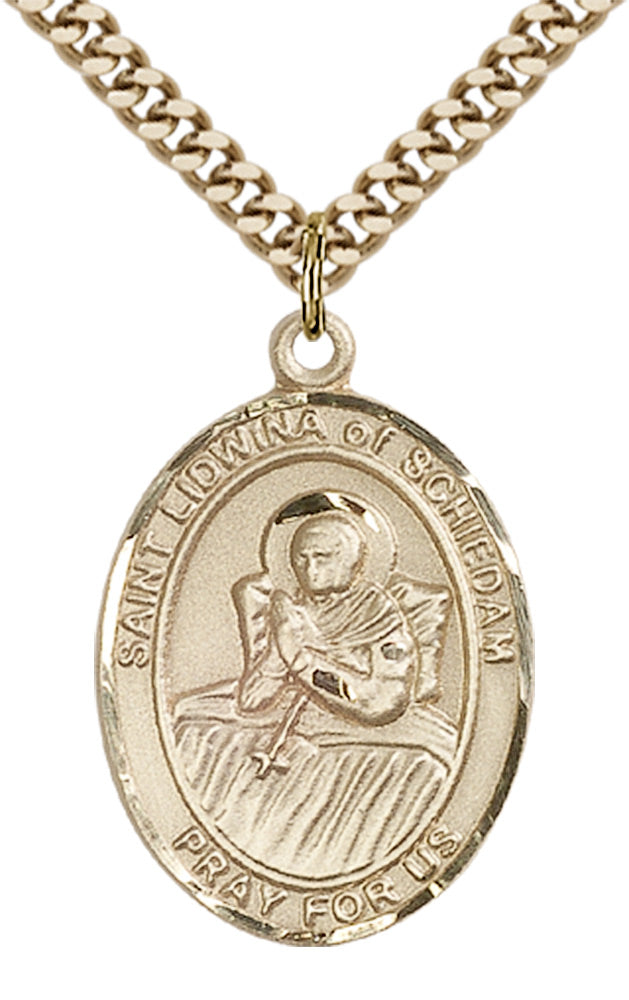 Saint Lidwina of Schiedam Pendant - 24" Chain Necklace