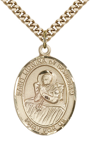 Saint Lidwina of Schiedam Pendant - 24" Chain Necklace