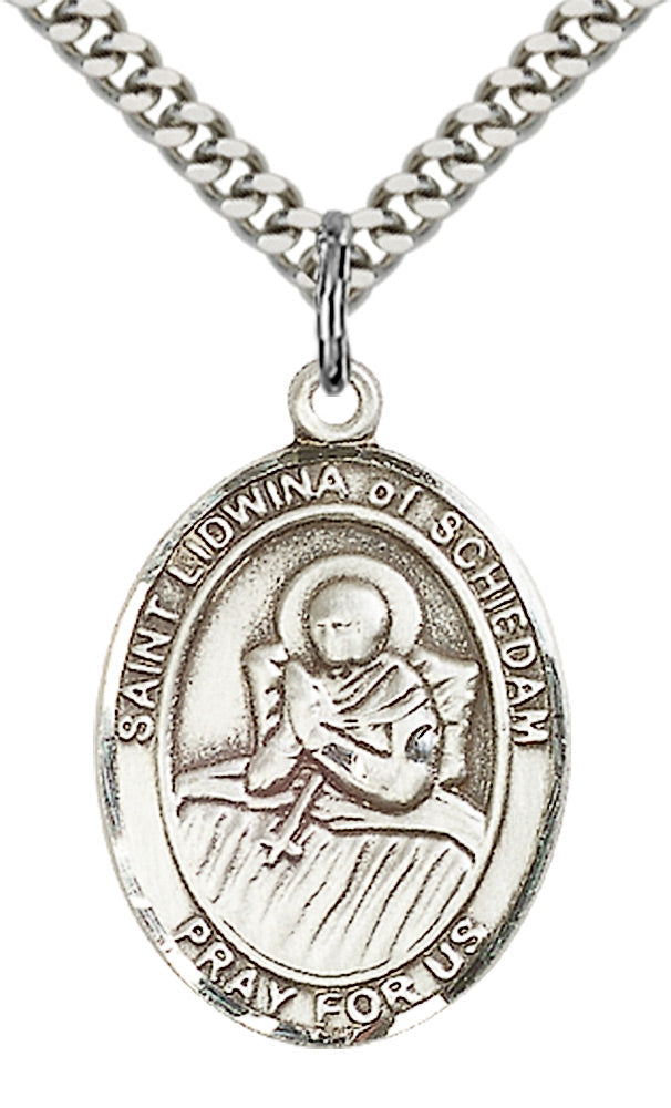Saint Lidwina of Schiedam Pendant - 24" Chain Necklace