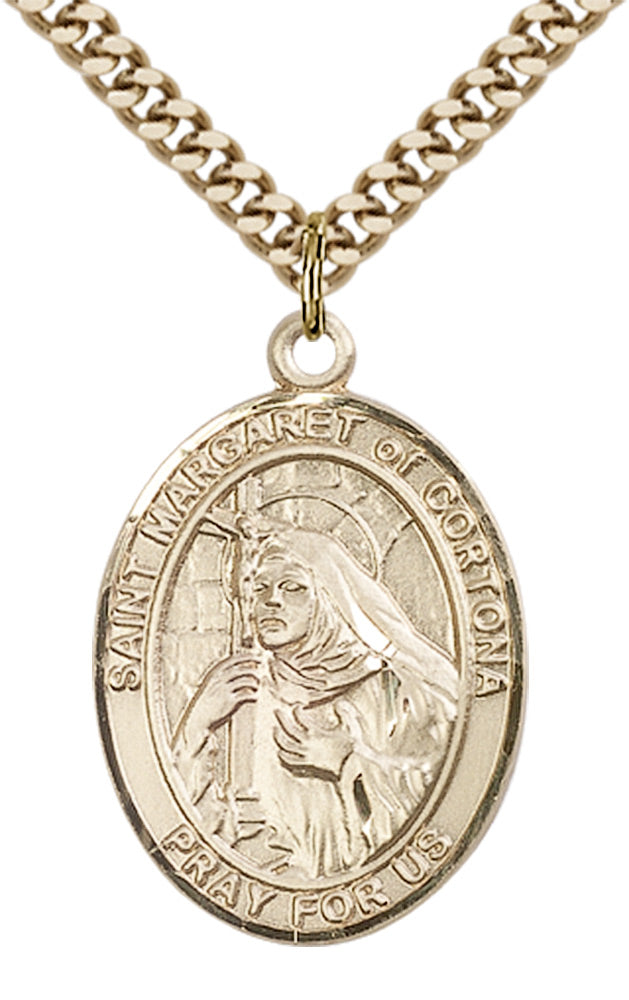 Saint Margaret of Cortona Pendant - 24" Chain Necklace