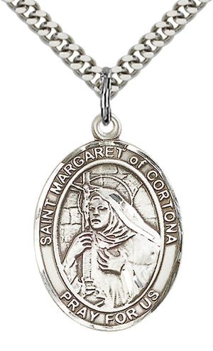 Saint Margaret of Cortona Pendant - 24" Chain Necklace