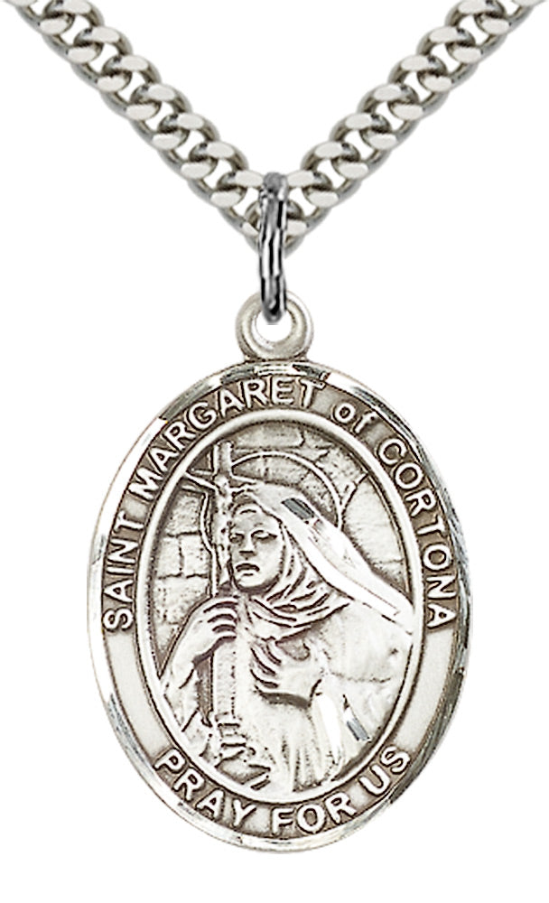 Saint Margaret of Cortona Pendant - 24" Chain Necklace