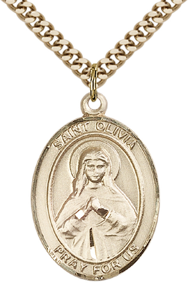 Saint Olivia Pendant - 24" Chain Necklace