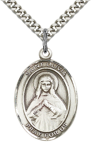 Saint Olivia Pendant - 24" Chain Necklace