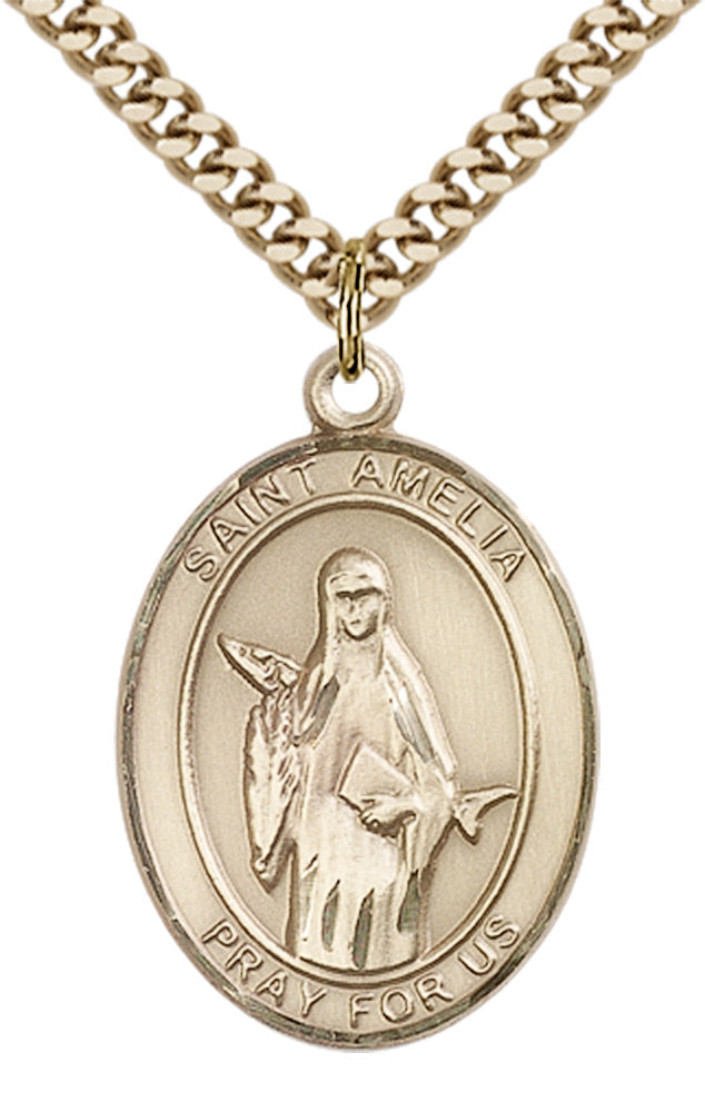 Saint Amelia Pendant - 24" Chain Necklace