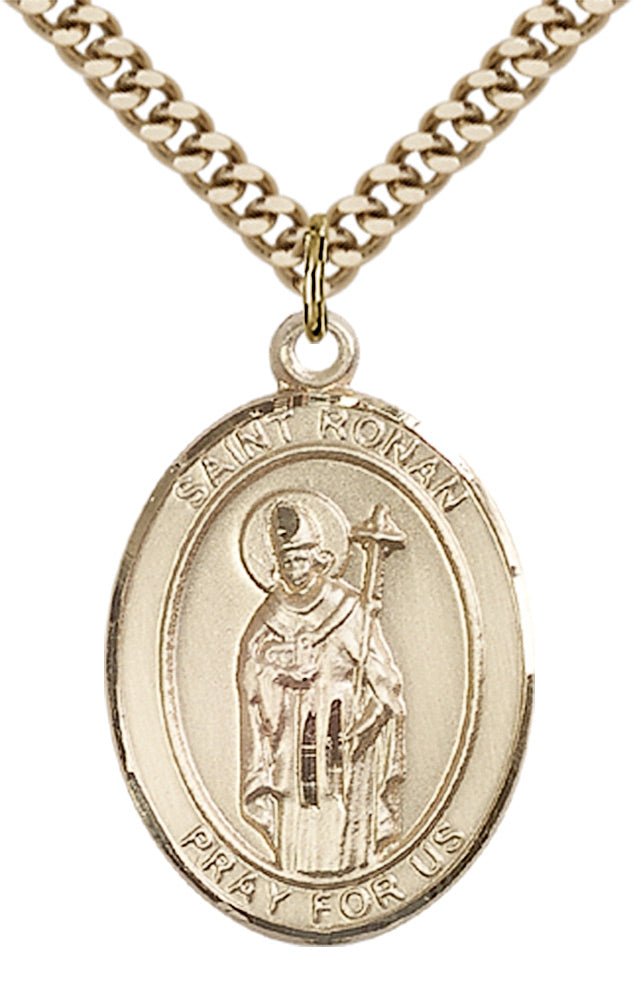 Saint Ronan Pendant - 24" Chain Necklace