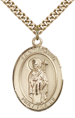 Saint Ronan Pendant - 24" Chain Necklace