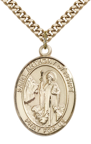 Saint Anthony of Egypt Pendant - 24" Chain Necklace