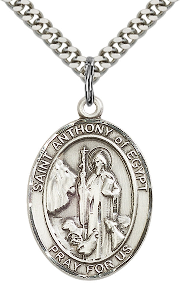 Saint Anthony of Egypt Pendant - 24" Chain Necklace