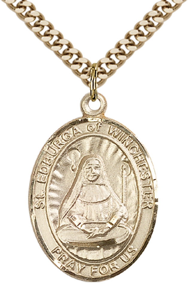 Saint Edburga of Winchester Pendant - 24" Chain Necklace