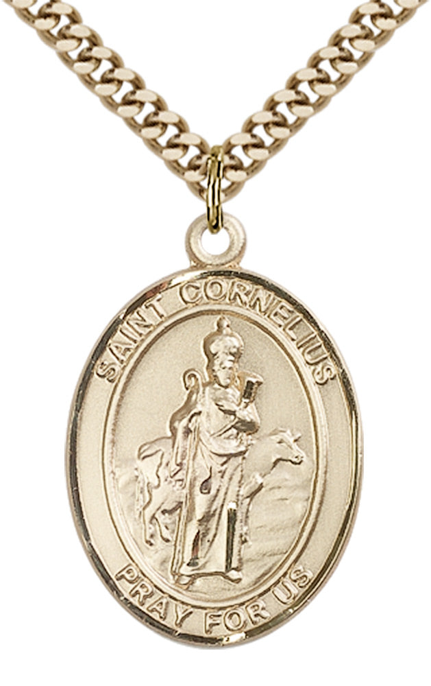 Saint Cornelius Pendant - 24" Chain Necklace