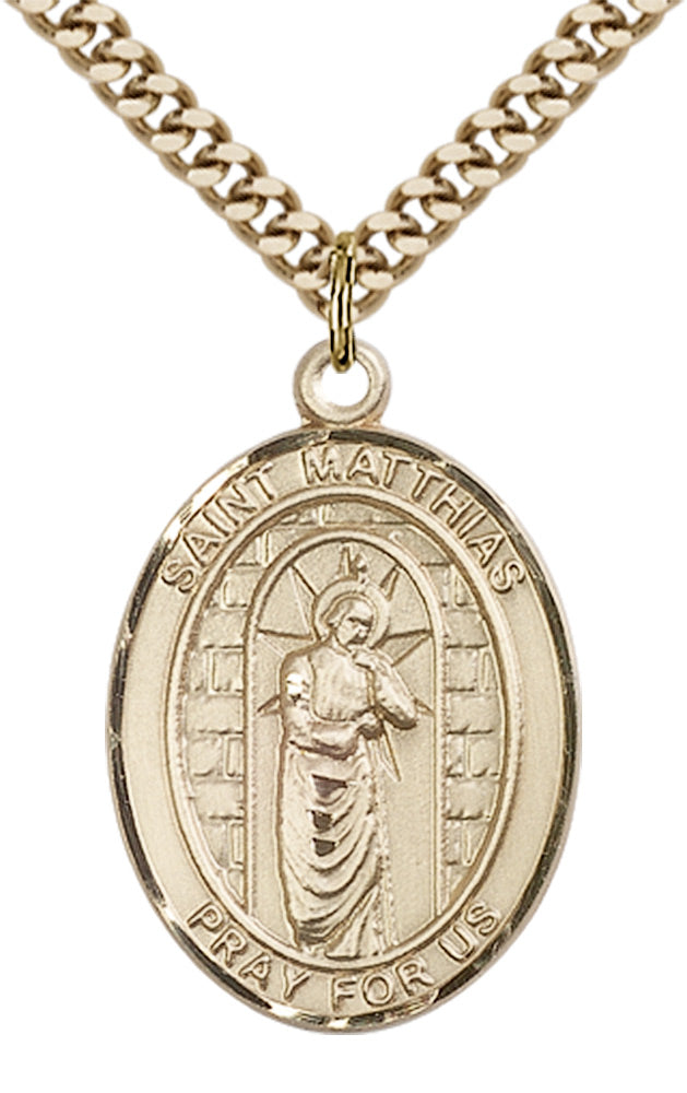Saint Matthias the Apostle Pendant - 24" Chain Necklace