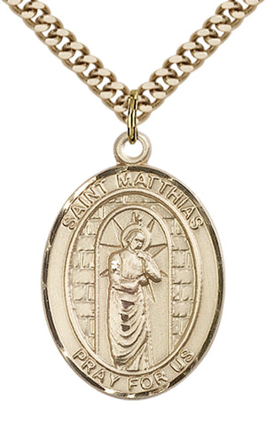 Saint Matthias the Apostle Pendant - 24" Chain Necklace