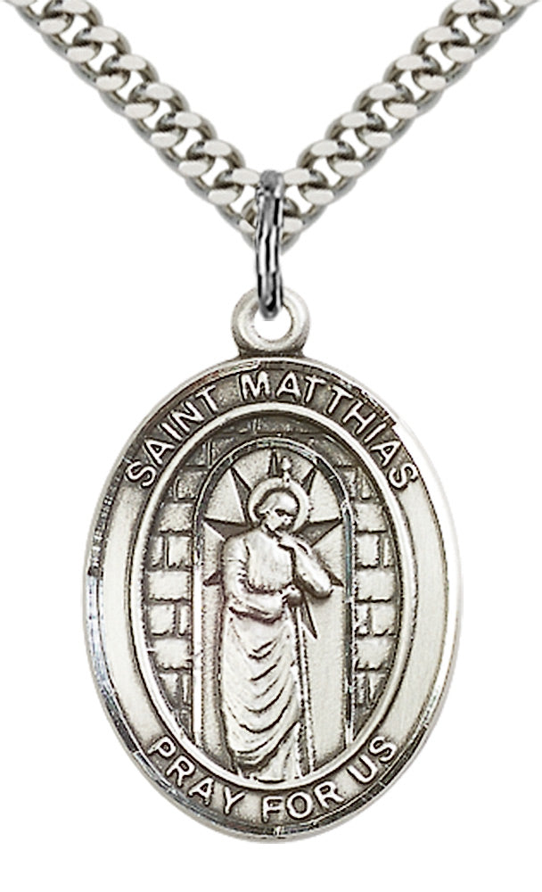 Saint Matthias the Apostle Pendant - 24" Chain Necklace