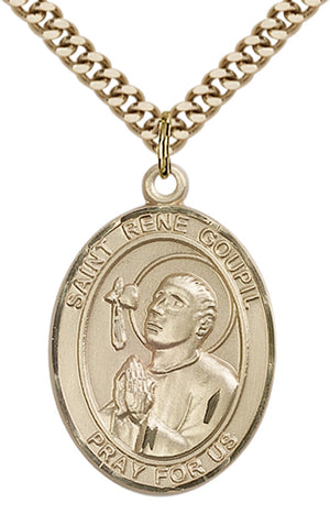 Saint Rene Goupil Pendant - 24" Chain Necklace