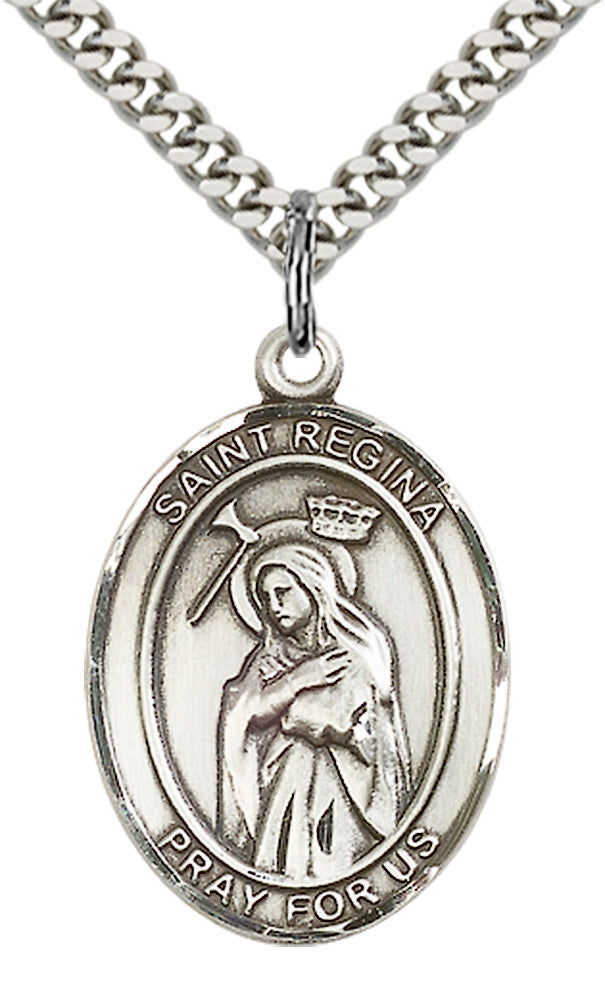 Saint Regina Pendant - 24" Chain Necklace