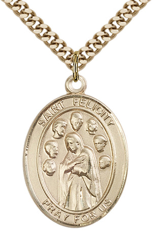 Saint Felicity Pendant - 24" Chain Necklace