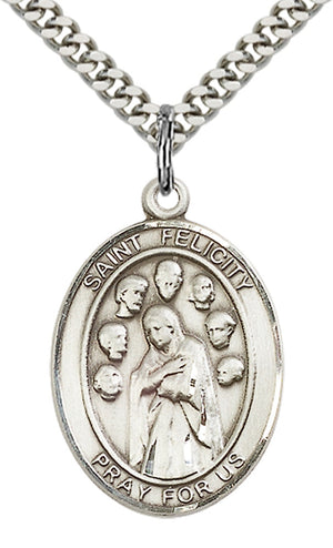 Saint Felicity Pendant - 24" Chain Necklace