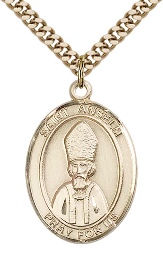 Saint Anselm of Canterbury Pendant - 24" Chain Necklace