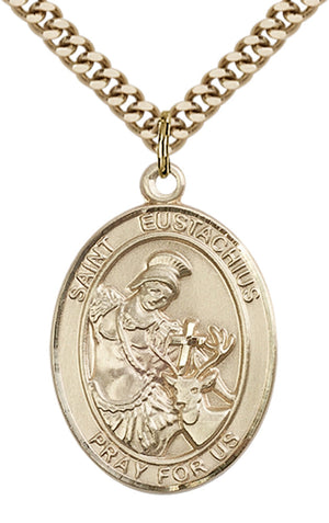 Saint Eustachius Pendant - 24" Chain Necklace